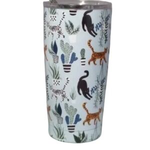 OCS Designs Cats and Houseplants Tumbler 17oz White Stainless Steel